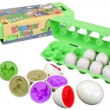 Œufs de dinosaures éducatifs – trieur de formes, 12 pcs