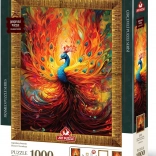 Puzzle avec cadre et colle Paon coloré 1000 pièces