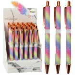 Stylo métallique automatique scintillant recharge bleue 1,0 mm