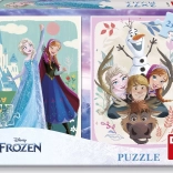Puzzle La Reine des Neiges : Anna et Elsa 2x77 pièces
