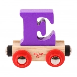 Wagon en bois Bigjigs Rail avec la lettre E