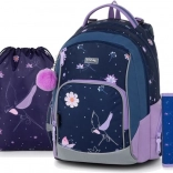 Set scolaire OXY GO fleurs – sac à dos, sac de sport et trousse