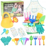 ensemble de jardinage pour enfants avec motif cactus – outils, tablier, gants et organiseur