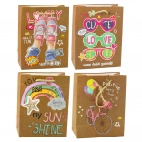 Sac cadeau en papier avec motifs colorés 23 x 18 x 10,5 cm