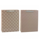 Sac cadeau gaufré beige 32 x 26 x 10 cm