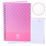 Carnet motif sirène A6, rose, 80 feuilles