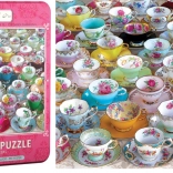 Puzzle en boîte métallique Collection de tasses à thé 1000 pièces EUROGRAPHICS