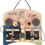 planche motrice Montessori avec serrures et éléments rotatifs small foot