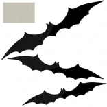 Lot de chauves-souris 3D pour Halloween – 3 pièces de décorations pour mur et fenêtres