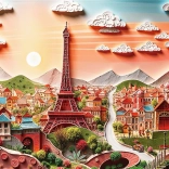 Puzzle Trefl Paper Art : Paris 1000 pièces
