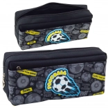Trousse scolaire avec motif de football noire