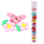 Barrettes à cheveux avec petites fleurs, 2 pcs (vendues par 10 sachets)