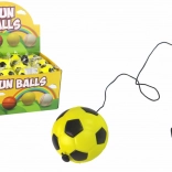Balle de football yo-yo sur élastique 6 cm – jaune