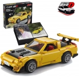 Kit de construction CaDA Mazda RX-7 FD3S Initial D – voiture urbaine jaune 35 cm, 1655 pièces