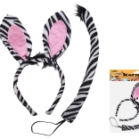 Set de carnaval zèbre avec serre-tête et queue