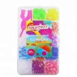 Kit de fabrication de bracelets – élastiques colorés avec accessoires dans une boîte en plastique