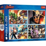 Puzzle 4×250 pièces MARVEL Avengers