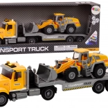 Camion jaune avec excavatrice, lumières et sons