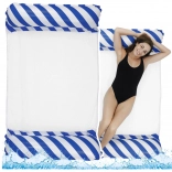 Hamac aquatique gonflable blanc-marine 120x70 cm