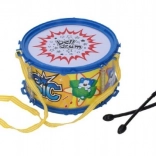 Tambour en plastique pour enfants avec sangle et baguettes 16 × 9 cm