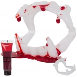 Kit de dents de vampire avec faux sang pour Halloween