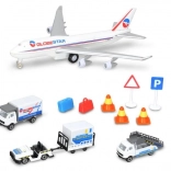 Set de jeu aéroportuaire avec avion et véhicules de service Dickie
