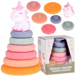 Jouet empilable coloré Licorne avec anneaux en mousse