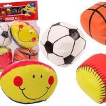Ballons de sport souples pour enfants – football, basket-ball, base-ball et rugby, lot de 4 pièces