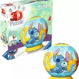 Puzzle 3D boule DISNEY Stitch 72 pièces sur socle