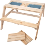 Table en bois pour enfants 2 en 1 avec bacs