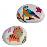 Arto décoration de pierres avec la technique du serviettage