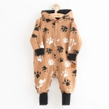 Combinaison bébé en coton à capuche avec petites oreilles New Baby patte, couleur moutarde