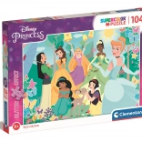Clementoni puzzle scintillant Disney princesses au jardin 104 pièces