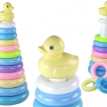 Pyramide à empiler avec caneton, 12 anneaux (39 × 17,5 × 17,5 cm)