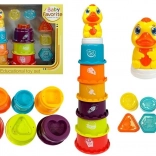 Pyramide éducative pour enfants avec gobelets et petit canard