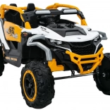 Voiture électrique pour enfants jaune et blanche 4x4