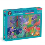 Puzzle à effet lenticulaire Forêt de jour et de nuit 75 pièces