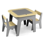 Table et chaises pour enfants MILLY MALLY Olaf Blocks, gris foncé