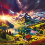 Puzzle Au pied des Alpes 500 pièces