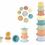 Tour empilable de gobelets Fleur - 8 pcs