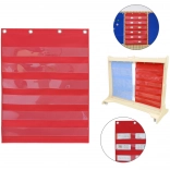 Panneau textile à poches pour cartes MASTERKIDZ, rouge