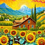 ENJOY puzzle Maison aux tournesols – 1000 pièces
