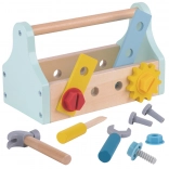 TOOKY TOY boîte à outils en bois, 18 pièces