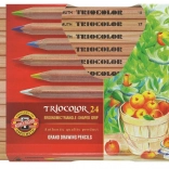 Crayons triangulaires épais KOH-I-NOOR Triocolor Natur, 24 pcs