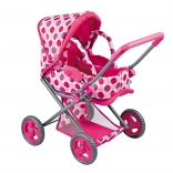 poussette pour poupées 3-en-1 rose avec pois