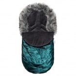 Chancelière d’hiver luxueuse avec fourrure New Baby verte