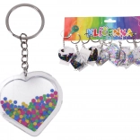 Porte-clés en acrylique pailleté – cœur