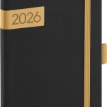 Agenda de poche Noire-et-dorée Twill 2026