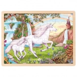 Goki puzzle en bois licorne 48 pièces