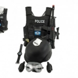 Set de police – pistolet et casque avec accessoires, plastique 38 cm